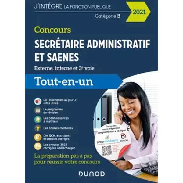 Concours SecréTaire Administratif Et Saenes - Tout-En-Un - Concours 2021: Tout-En-Un - Concours 2021 (2021) - Sylvie Beyssade, Frantz Badufle, Fabienne Iché, Pascal Moulette, Valentin Sartre, Anne-Marie Vallejo-Bouvier-image