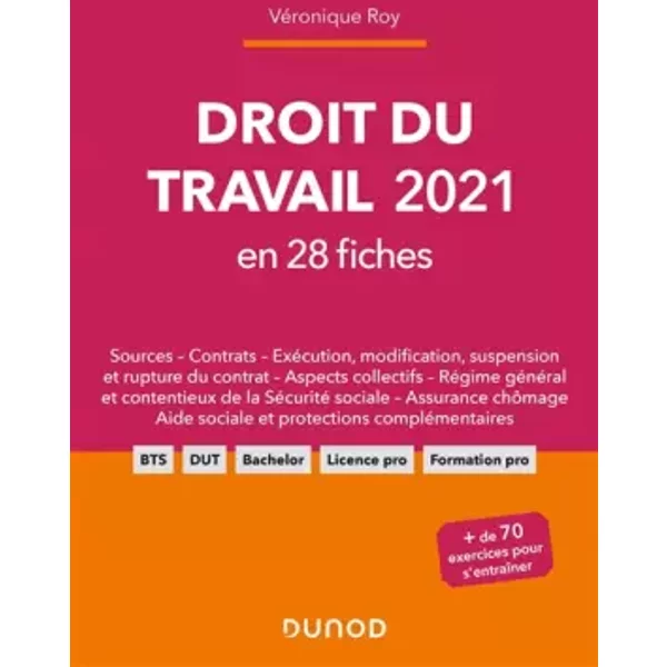 Droit Du Travail 2021 En 28 Fiches (2021) - VéRonique Roy-image