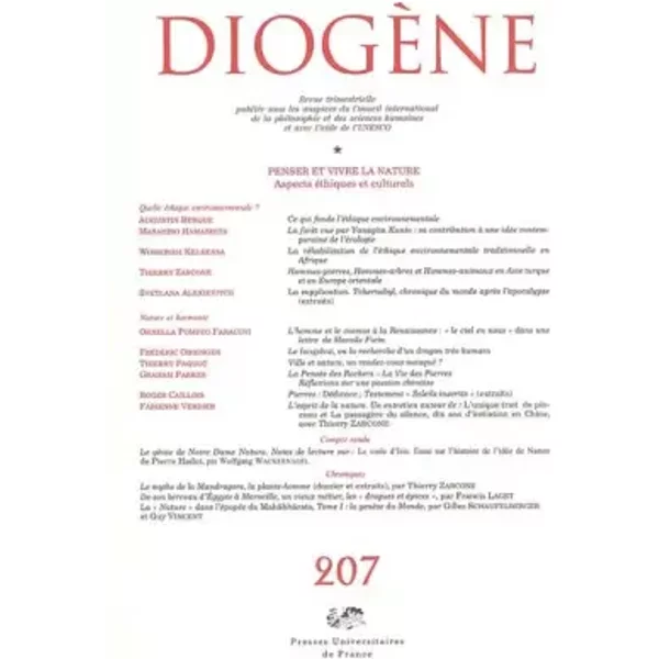 DiogèNe 2004, N° 207: Penser La Nature - Collectif-image