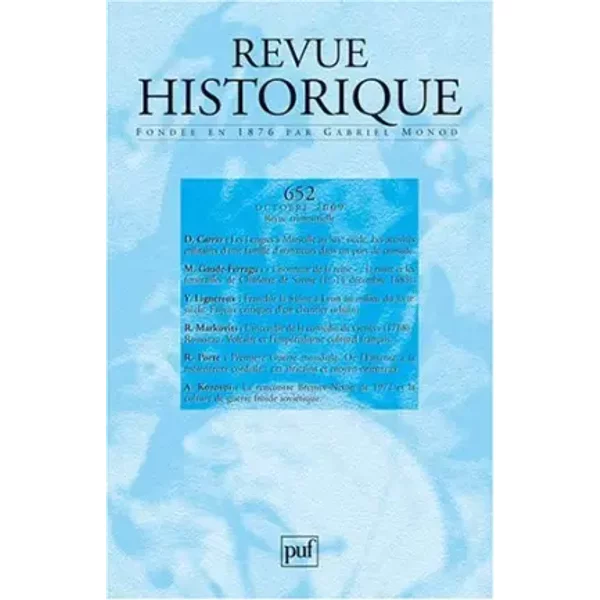 Revue Historique 2009, N° 652 - Collectif-image