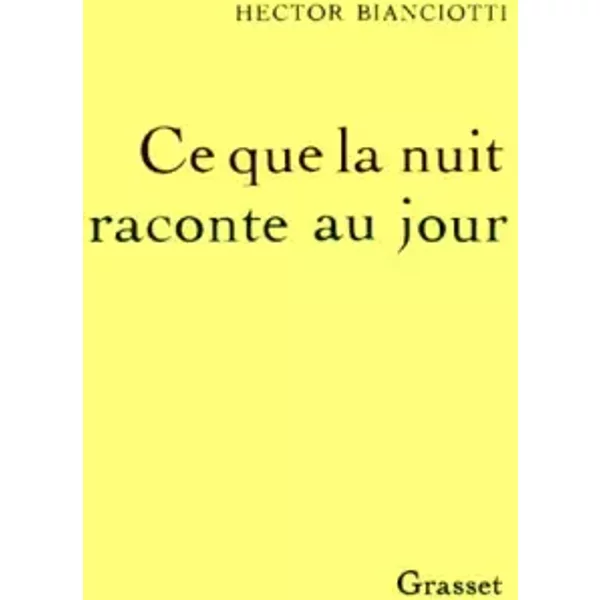 Ce Que La Nuit Raconte Au Jour - Hector Bianciotti-image