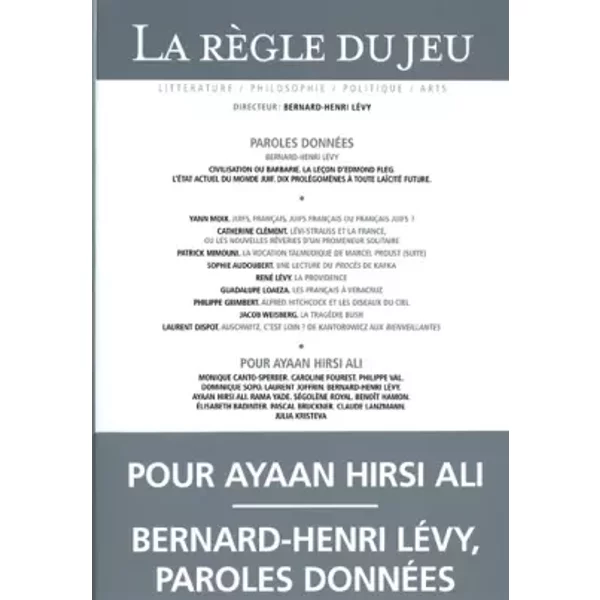 La RèGle Du Jeu, N° 37: Paroles DonnéEs, Pour Ayaan Hirsi Ali - Collectif-image