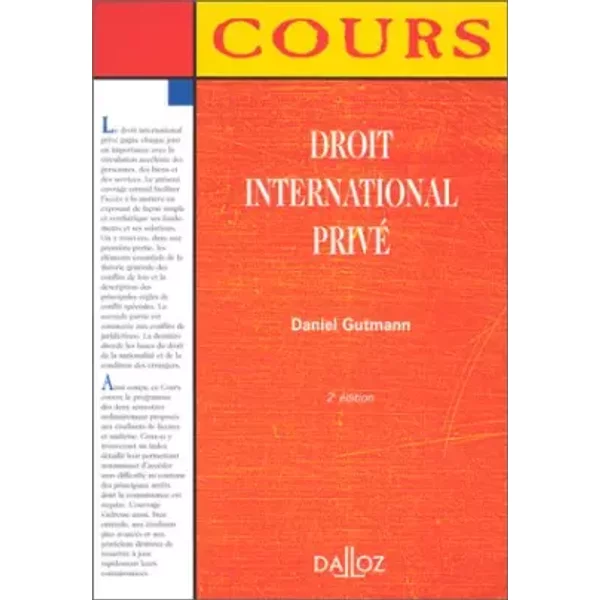 Droit International Privé - Daniel Gutmann-image