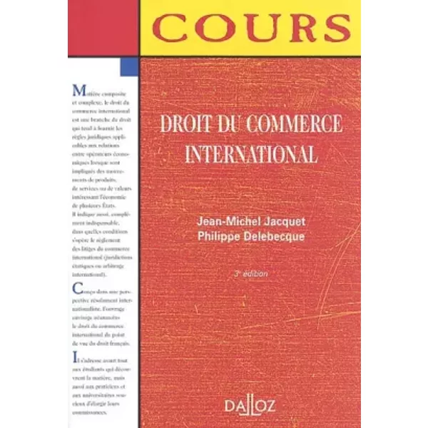 Droit Du Commerce International - Delebecque-image