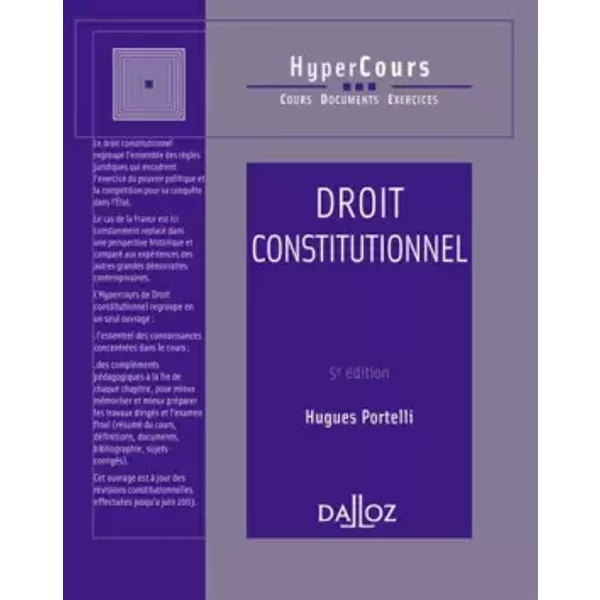 Droit constitutionnel - 5e éd. - Hugues Portelli