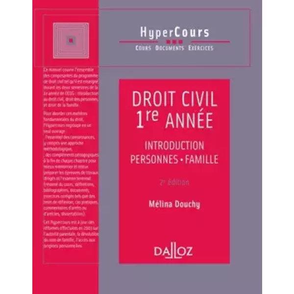 Droit Civil, 1èRe AnnéE : Introduction - Personnes - Famille - MéLina Douchy-image