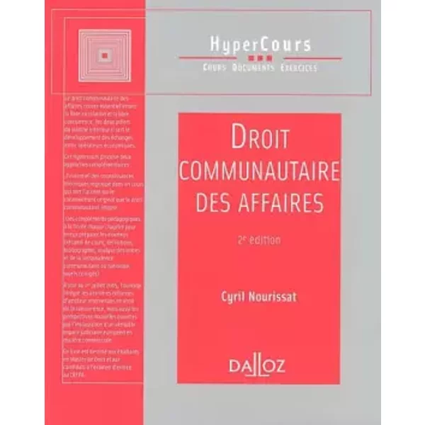 Droit Communautaire Des Affaires : 2E éDition - Cyril Nourissat-image