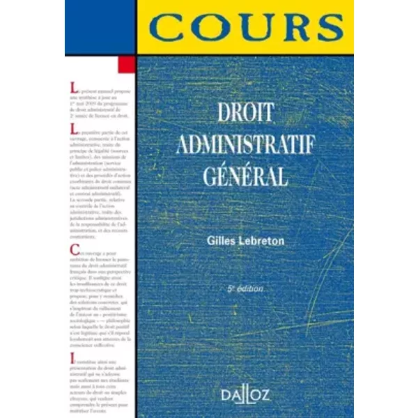 Droit Administratif GéNéRal - Gilles Lebreton-image