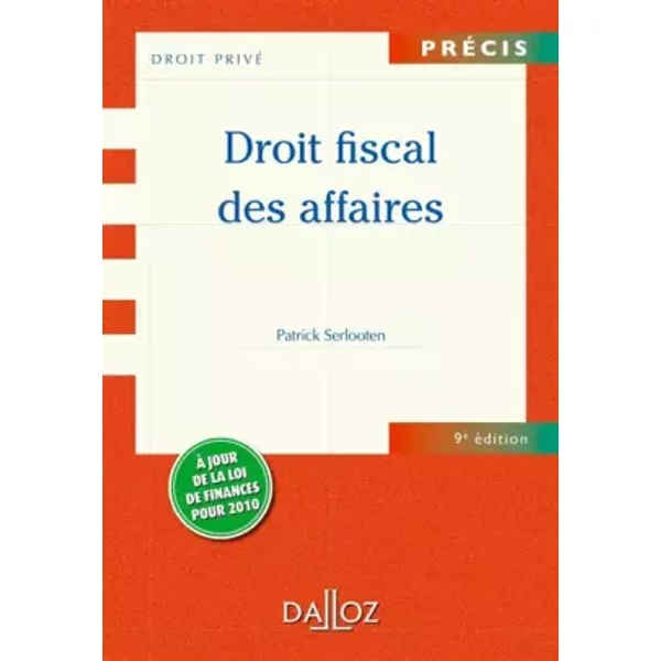 Droit Fiscal Des Affaires - Patrick Serlooten-image