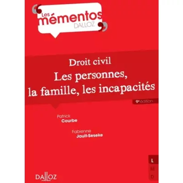 Droit Civil. Les Personnes, La Famille, Les IncapacitéS - 9E éD. - Patrick Courbe Et Fabienne Jault-Seseke-image
