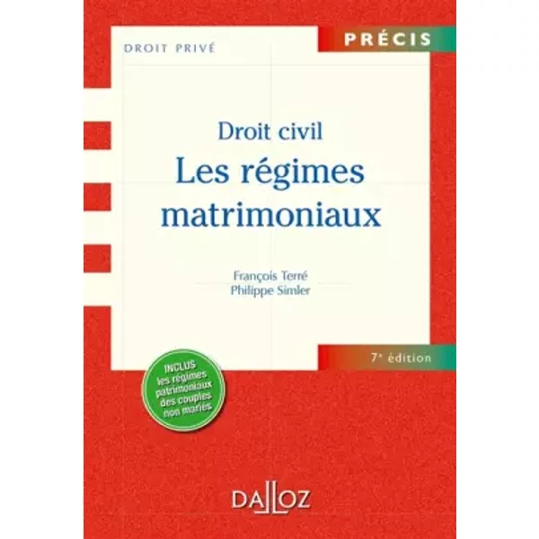 Les Droit Civil. RéGimes Matrimoniaux - 7E éD. - FrançOis Terré, Philippe Simler-image