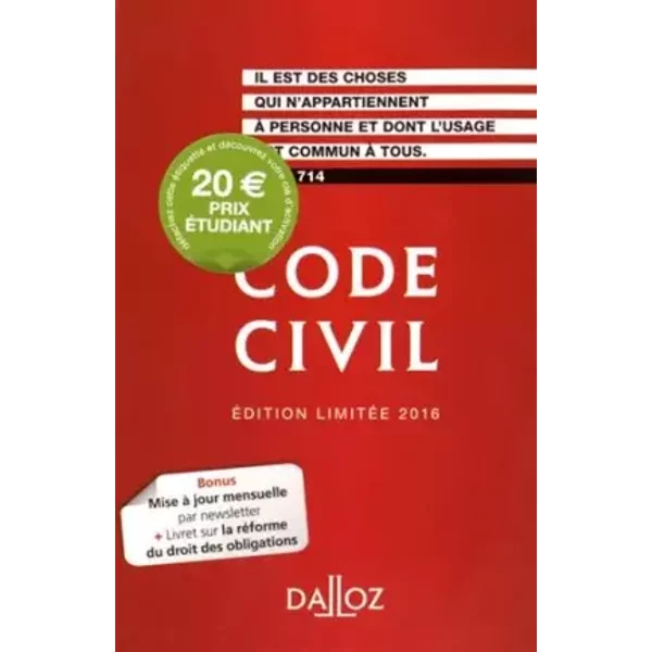 Code civil : Edition limitée - Dalloz