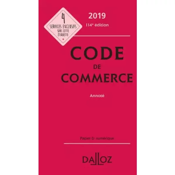 Code De Commerce 2019, Annoté - 114E éD. - Collectif, Nicolas Rontchevsky-image