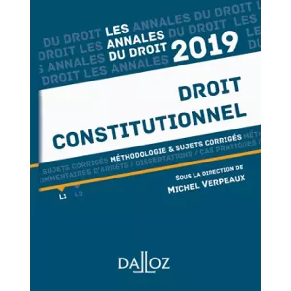 Droit Constitutionnel: MéThodologie & Sujets CorrigéS - Collectif, Michel Verpeaux-image
