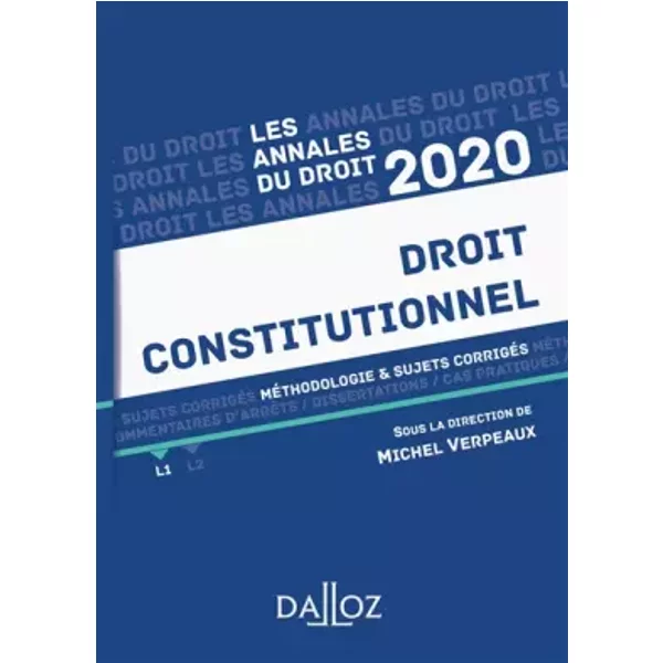 Droit Constitutionnel: MéThodologie & Sujets CorrigéS - Collectif, Michel Verpeaux-image