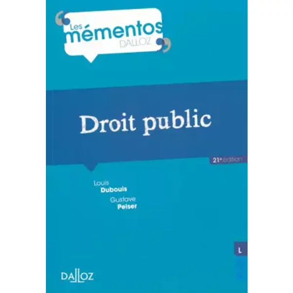 Droit Public - 21E éD. - Louis Dubouis, Gustave Peiser-image