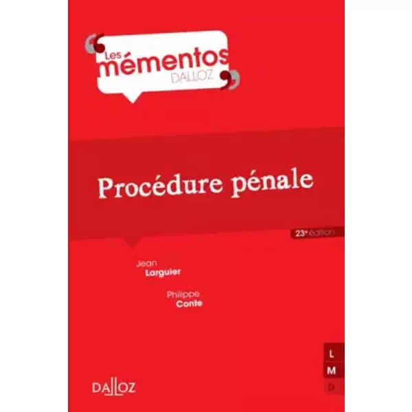 ProcéDure PéNale - 23E éD. - Jean Larguier Et Philippe Conte-image