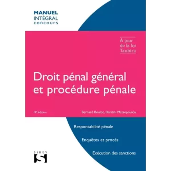 Droit pénal général et procédure pénale - 19e éd.