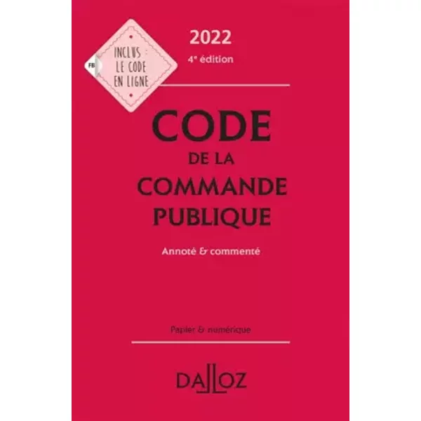 Code De La Commande Publique 2022, Annoté Et Commenté. 4E éD. - Alain MéNéMéNis, CléMence Breil-image