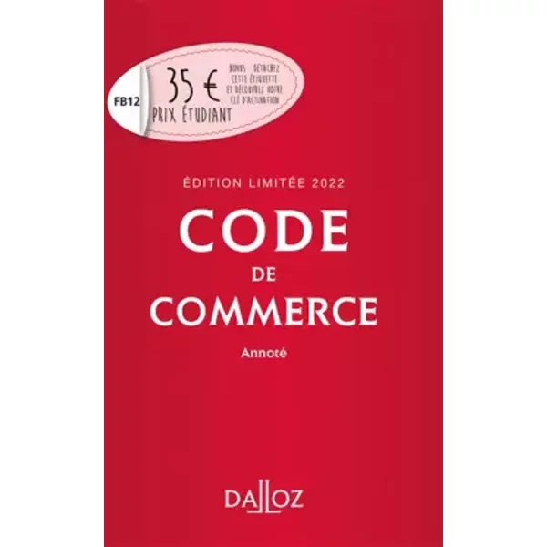 Code De Commerce 2022 Annoté - ÉDition LimitéE - Eric Chevrier, Pascal Pisoni, Nicolas Rontchevsky-image