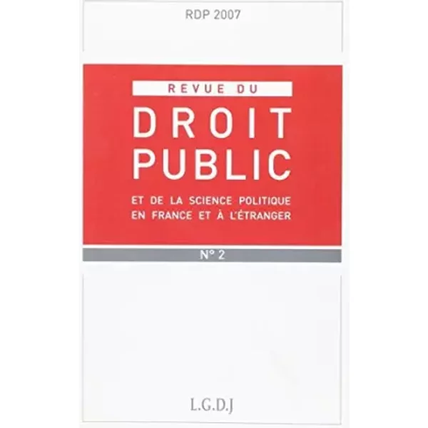 Revue Du Droit Public - N 2-2007 - Collectif-image