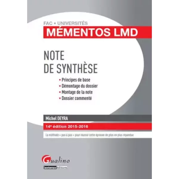 MéMentos Lmd - La Note De SynthèSe, 14èMe Ed. - Michel Deyra-image