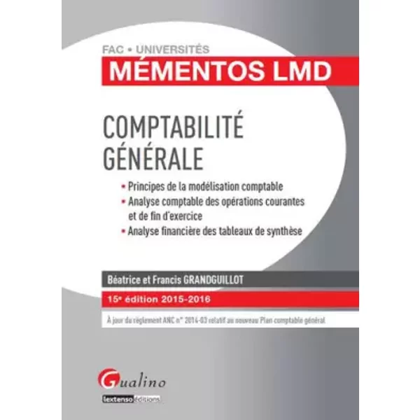 MéMentos Lmd - Comptabilité GéNéRale 2015-2016, 15èMe Ed. - Beatrice Grandguillot Et Francis Grandguillot-image