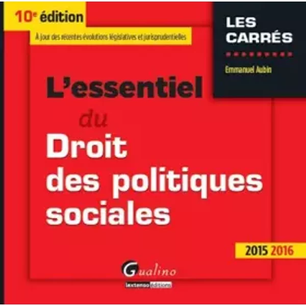 L'essentiel Du Droit Des Politiques Sociales - Emmanuel Aubin-image