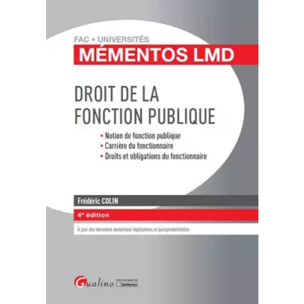 MéMentos Lmd - Droit De La Fonction Publique, 4èMe Ed. - Frederic Colin-image