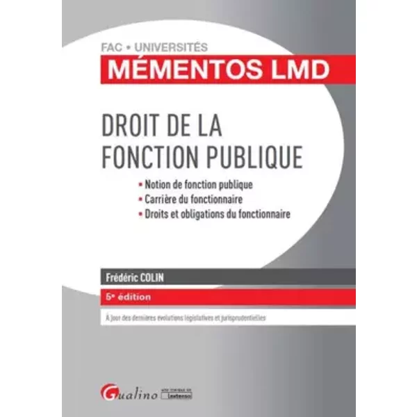 Droit De La Fonction Publique - FréDéRic Colin-image