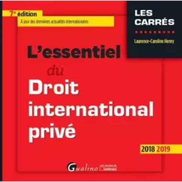 L Essentiel Du Droit International Prive 7EME Ed - Laurence-Caroline Henry-image