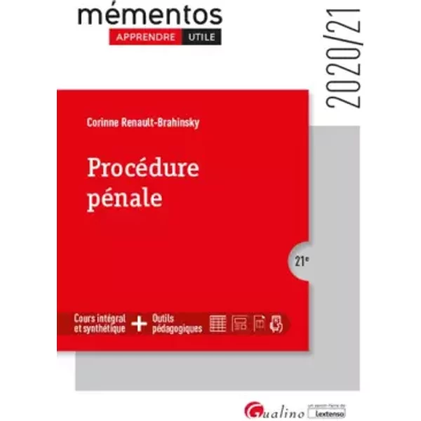 ProcéDure PéNale: IntèGre Les Dispositions De La RéForme De La Justice EntréEs En Vigueur DéBut 2020 (2020) - Corinne Renault-Brahinsky-image