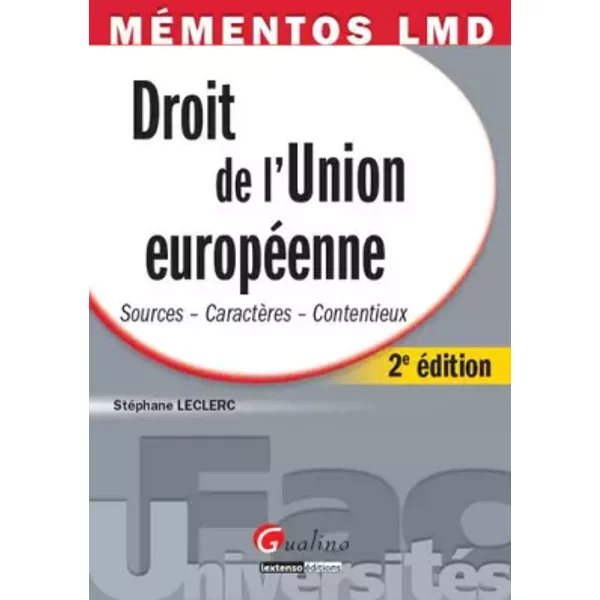 Droit De L'union EuropéEnne - StéPhane Leclerc-image