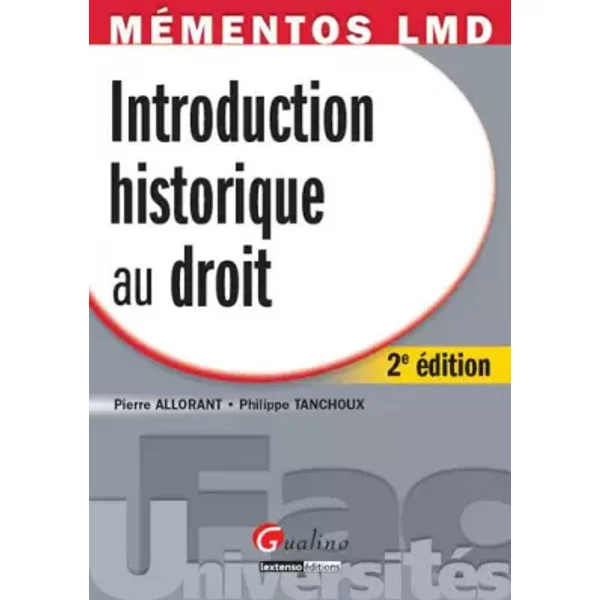 Introduction Historique Au Droit - Pierre Allorant, Philippe Tanchoux-image