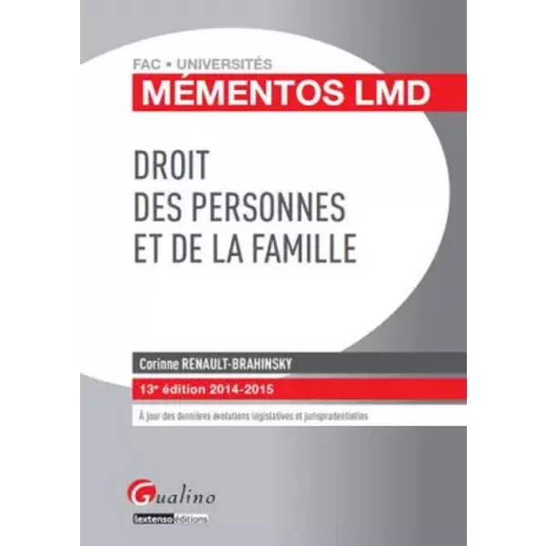Droit Des Personnes Et De La Famille, 13èMe éDition - Corinne Renault-Brahinsky-image