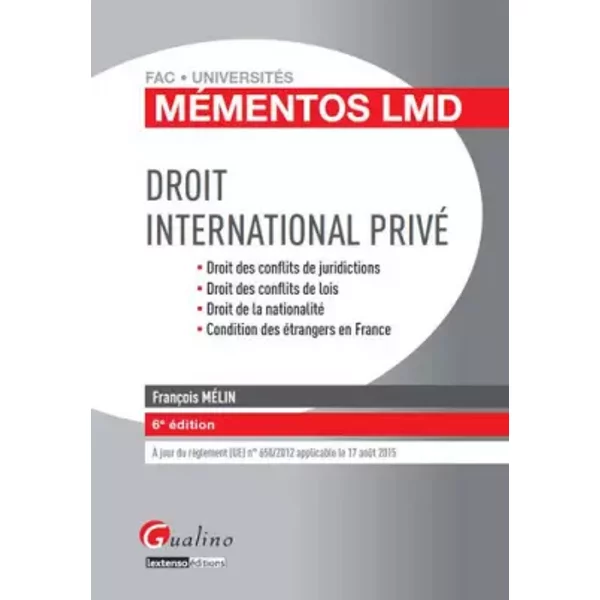 Droit International Privé, 6èMe Ed - Francois Melin-image