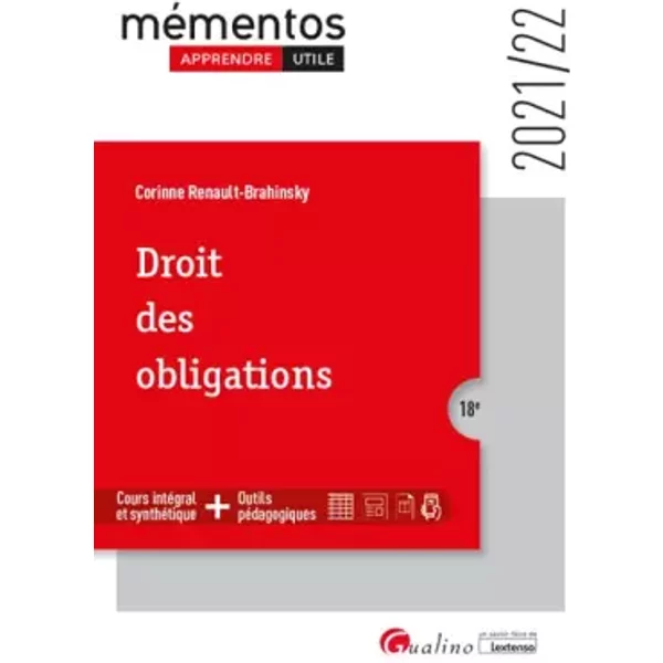Droit Des Obligations: Un Cours Clair, Structuré Et Accessible Pour L'éTudiant - Corinne Renault-Brahinsky-image