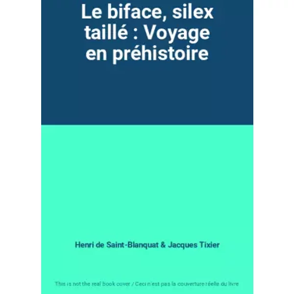 Le Biface, Silex Taillé : Voyage En PréHistoire - Henri De Saint-Blanquat, Jacques Tixier-image
