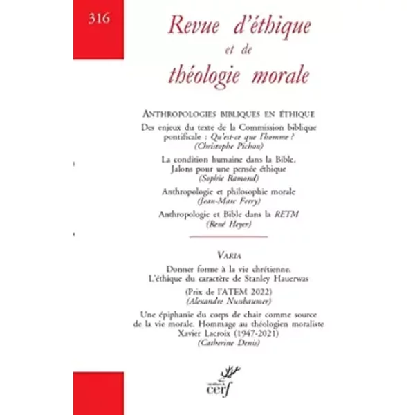 Revue D'éThique Et De ThéOlogie Morale - N° 316 - Collectif-image