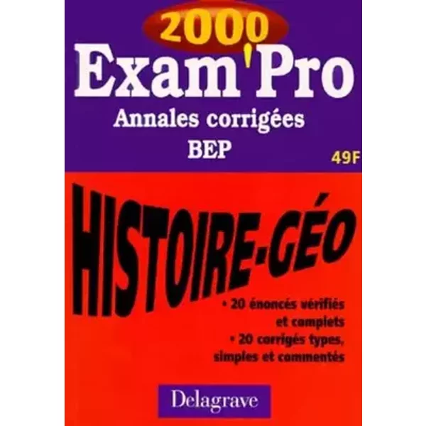 Annales corrigées : histoire-géographie BEP - Pierre-Yves Nicollet