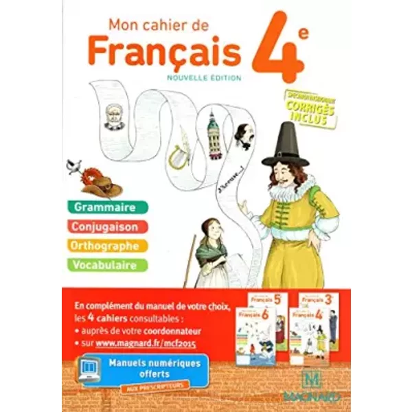Mon Cahier De FrançAis 4E - Nouvelle éDition: Version SpÉCimen Enseignant CorrigÉS Inclus - Evelyne Ballanfat, Myriam Dufour, Maud LapoussièRe-image