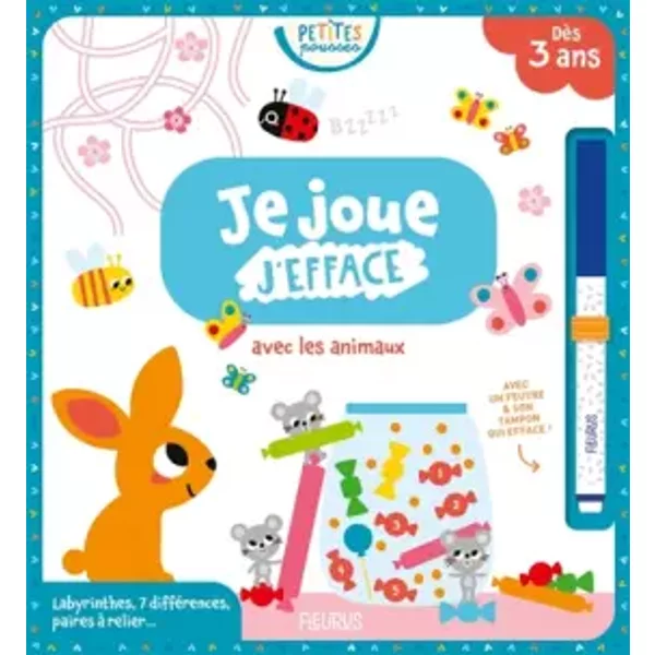 Je joue, j'efface avec les animaux