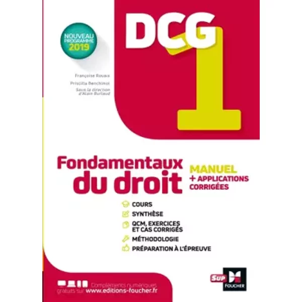 Dcg 1 - Fondamentaux Du Droit - Manuel Et Applications - Priscilla Benchimol, Maryse Ravat, FrançOise Rouaix, Alain Burlaud-image