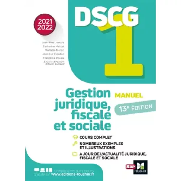 DSCG 1 - Manuel et applications - Millésime 2021-2022 - Jean-Yves Jomard, Jean-Luc Mondon, Françoise Rouaix, Alain Burlaud, Marielle Martin, Catherine Maillet