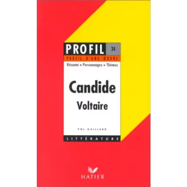 Profil D'une Oeuvre : Candide, Voltaire : 1759 - Voltaire-image