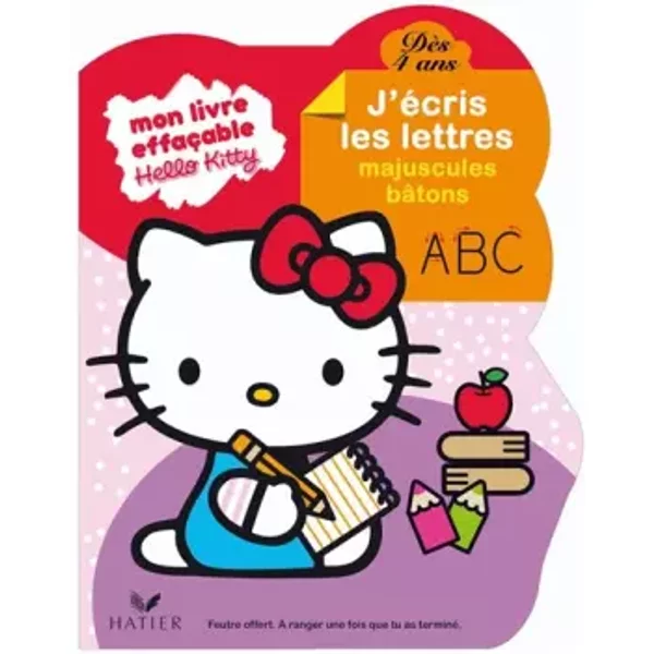 Hello Kitty - J'éCris Les Lettres Majuscules BâTons DèS 4 Ans - Livre Ardoise - Collectif-image