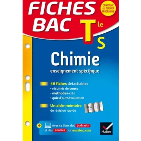 Fiches Bac Chimie Tle S (Enseignement SpéCifique): Fiches De RéVision - Termimale S - Nathalie Benguigui-image