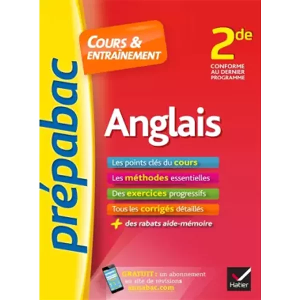 Anglais 2De - PréPabac Cours & EntraîNement: Cours, MéThodes Et Exercices Progressifs (Seconde) - Jeanne-France Rattier, Didier Hourquin-image