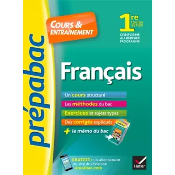FrançAis 1Re Toutes SéRies - PréPabac Cours & EntraîNement: Cours, MéThodes Et Exercices De Type Bac (PremièRe) - Bertrand Darbeau Et HéLèNe Bernard-image