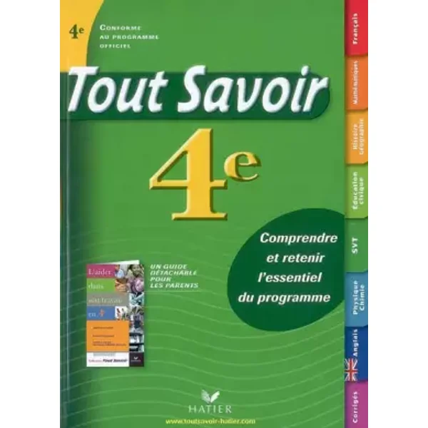 Tout Savoir 4e - Christine Formond